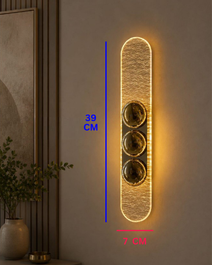 Swanart Modern LED Wall Light, Decorative Wall Lamp with Golden Bubble Design, Warm Ambient Wall Light, Luxury Wall Sconce for Living Room, Bedroom, Hallway & Home Decor