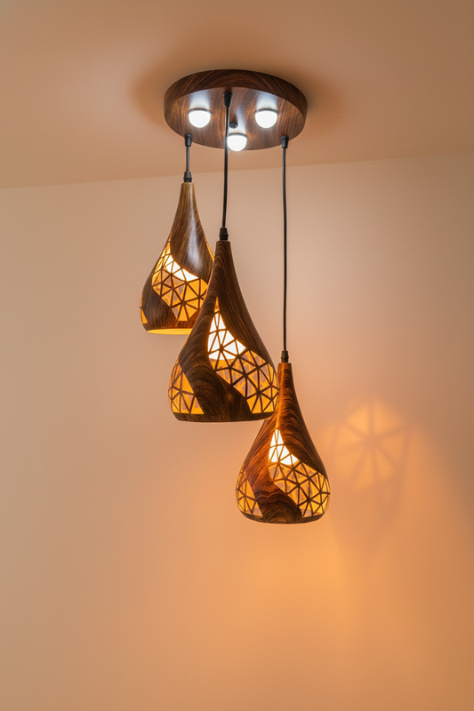 Swanart Unique wooden hanging lamp design for home decoration modern wooden hanging lights decor - Swanart