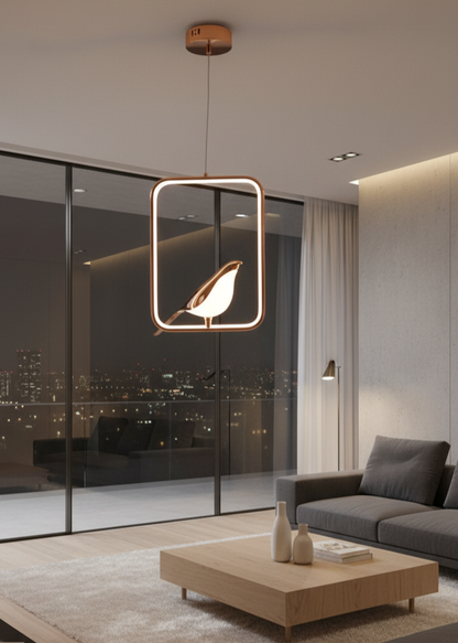 Swanart Metal Chirpy Pendant Light with elegant modern design, hanging ceiling lamp for home, dining, or living room decor.