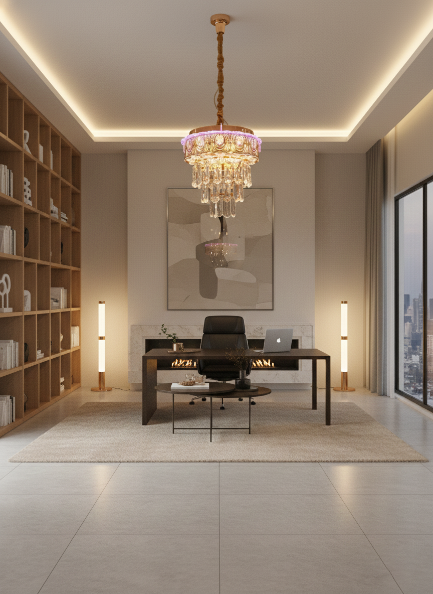 Swanart Modern Bluetooth-Enabled Crystal Pendant Light with Dynamic Rotation Feature - Swanart