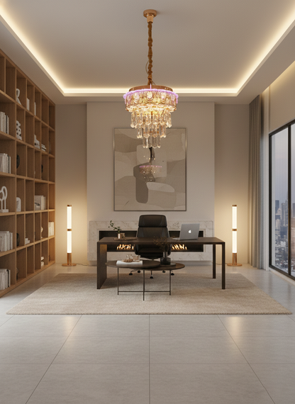 Swanart Modern Bluetooth-Enabled Crystal Pendant Light with Dynamic Rotation Feature - Swanart