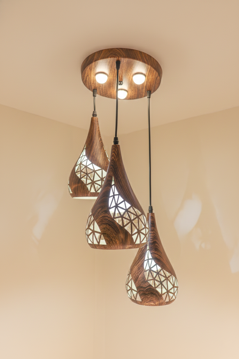 Swanart Unique wooden hanging lamp design for home decoration modern wooden hanging lights decor - Swanart