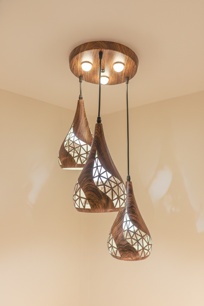 Swanart Unique wooden hanging lamp design for home decoration modern wooden hanging lights decor - Swanart
