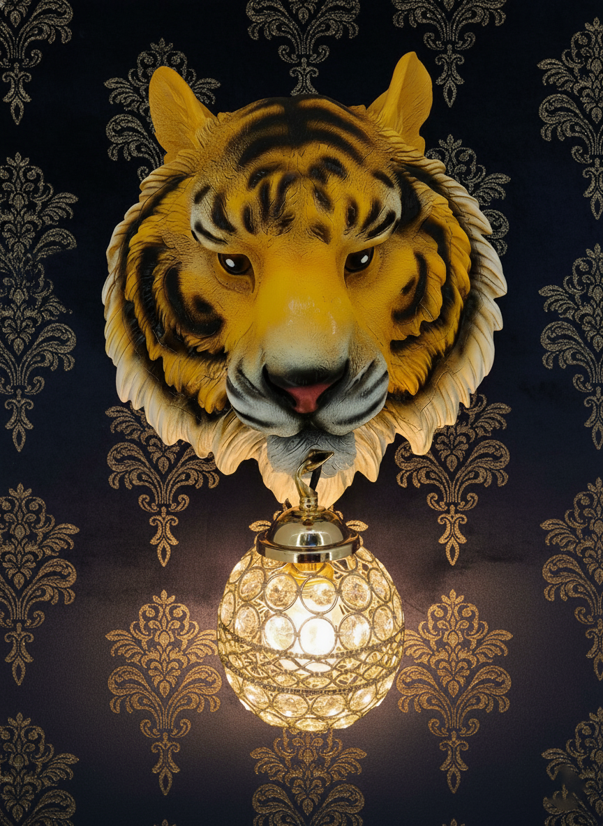 Swanart Exotic Tiger Head Wall Light - Striking LED Animal Wall Fixture for Bold Home Decor – Perfect for Living Room, Hallway, and Themed Spaces - Swanart