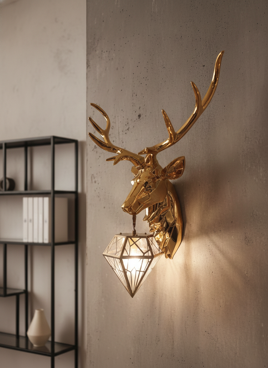 Swanart Alpha Stage Wall Sconces | Rustic Deer Wall Light for Bedroom, Living Room, Hallway, Kitchen & Dining Area - Swanart