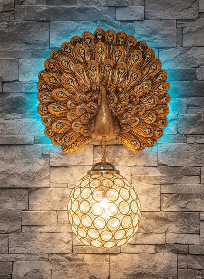 Opulent Peacock Wall Sconce – Majestic Crystal Lighting - Swanart