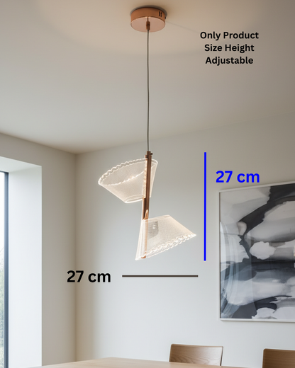 Swanart Modern Geometric LED Pendant Light, 27 cm Decorative Hanging Light with Adjustable Height, Contemporary Chandelier for Living Room, Dining Room & Bedroom, Designer Ceiling Light Fixture
