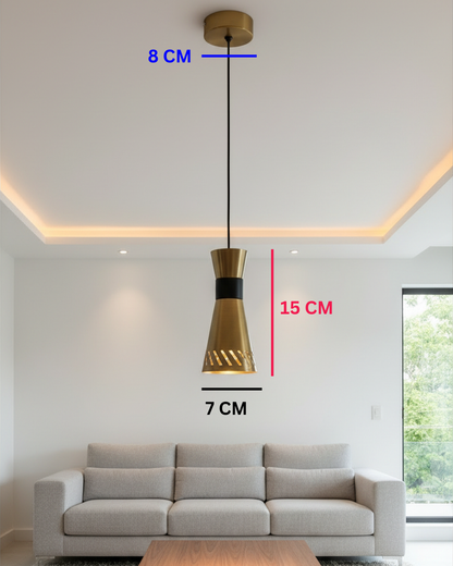 Swanart modern pendant light with gold and black finish, hanging ceiling lamp with metal design for kitchen or dining room lighting.