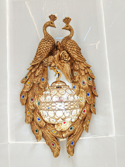 Exquisite Peacock Wall Sconce Royal Crystal Lighting - Swanart