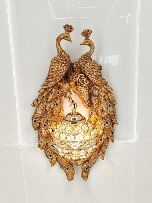 Exquisite Peacock Wall Sconce Royal Crystal Lighting - Swanart