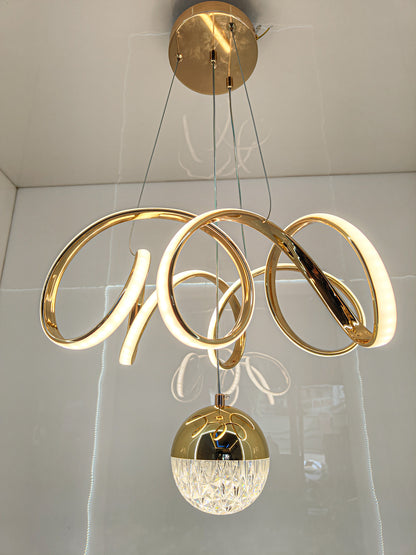 Swanart Fiberglass Vortex Contemporary Chic Profile Pendant Light - LED Hanging Fixture Ideal for Residential and Professional Spaces - Swanart