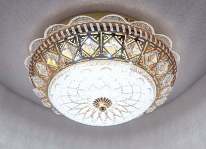 swanart Round Chandelier for Living Room Modern Crystal Ceiling Light Lamp (Multicolour) - Swanart