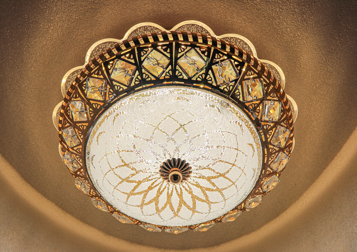 swanart Round Chandelier for Living Room Modern Crystal Ceiling Light Lamp (Multicolour) - Swanart