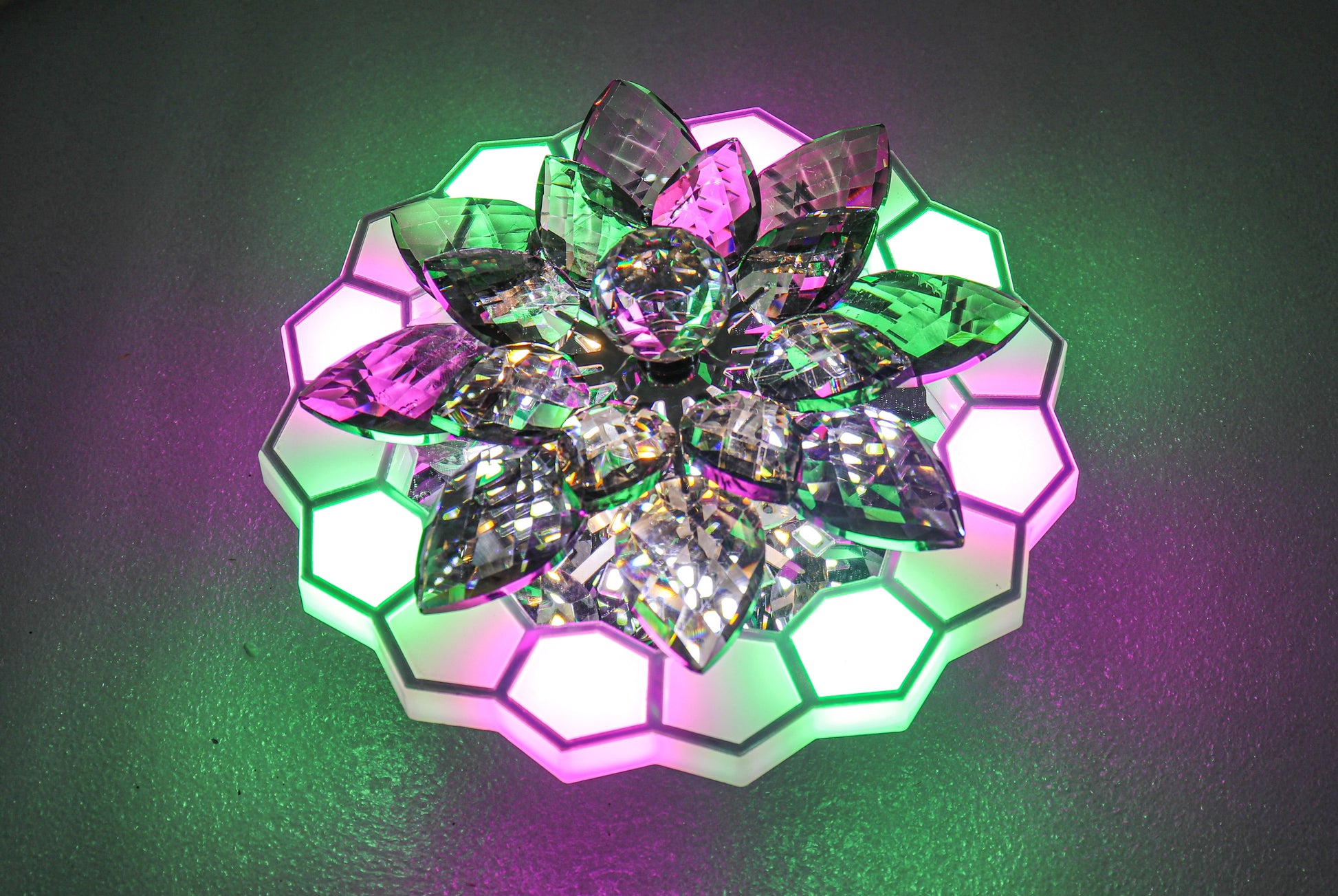 swanart 10 Watts Chandelier & Wall Light Multicolour, Round(Corded Electric, Crystal) - Swanart