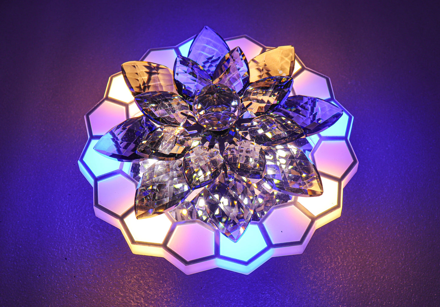swanart 10 Watts Chandelier & Wall Light Multicolour, Round(Corded Electric, Crystal) - Swanart