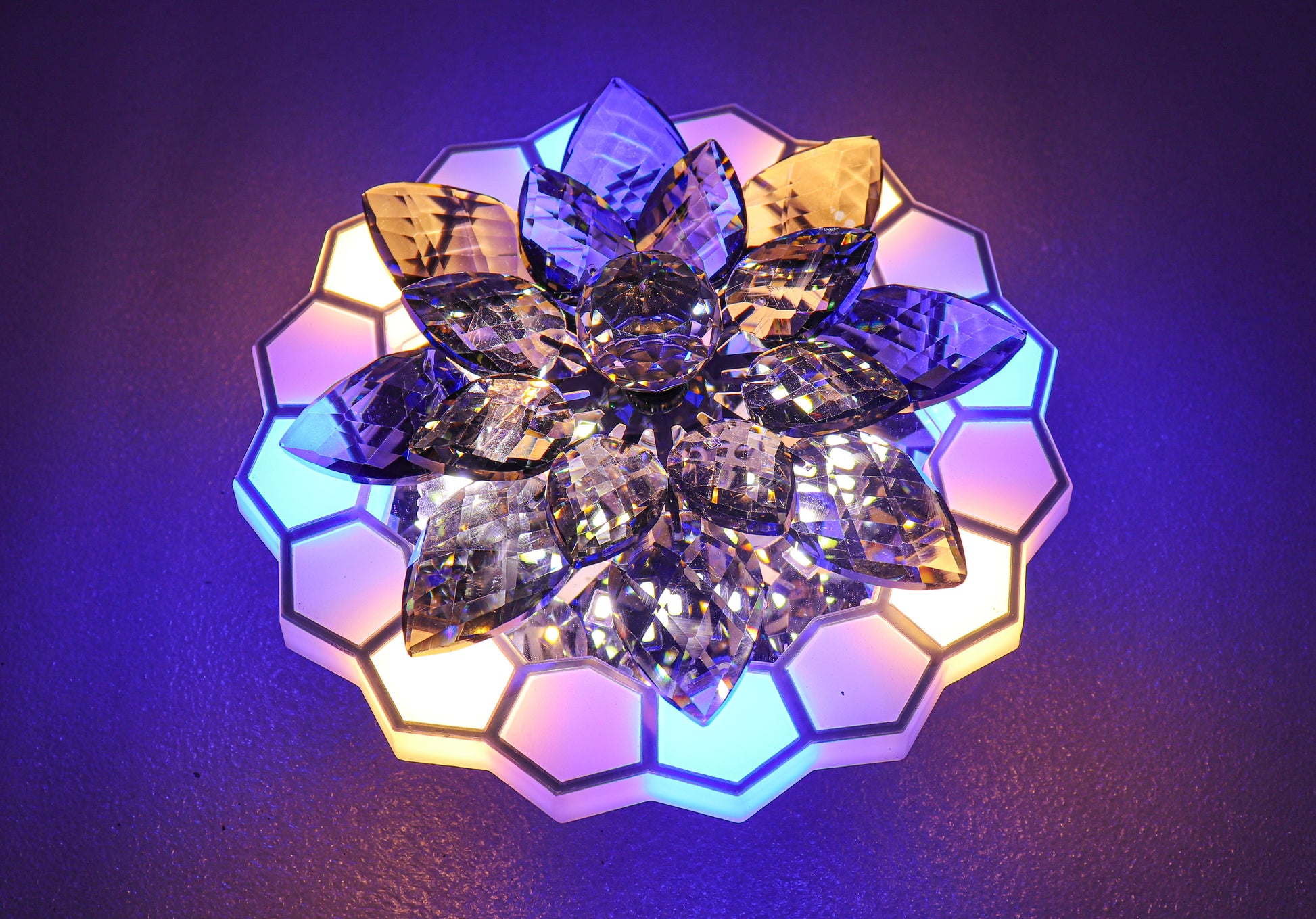 swanart 10 Watts Chandelier & Wall Light Multicolour, Round(Corded Electric, Crystal) - Swanart