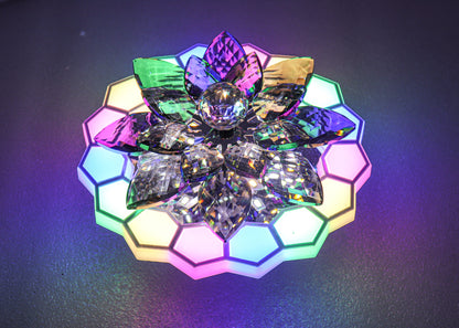 swanart 10 Watts Chandelier & Wall Light Multicolour, Round(Corded Electric, Crystal) - Swanart