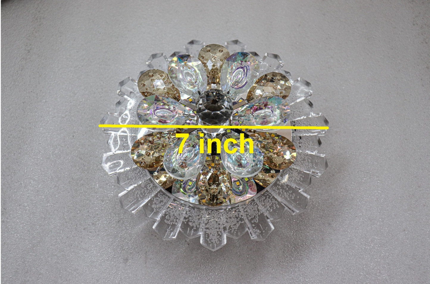 swanart Enchanting Crystal Flower Chandelier with Multi-Color Moving Lights - Swanart