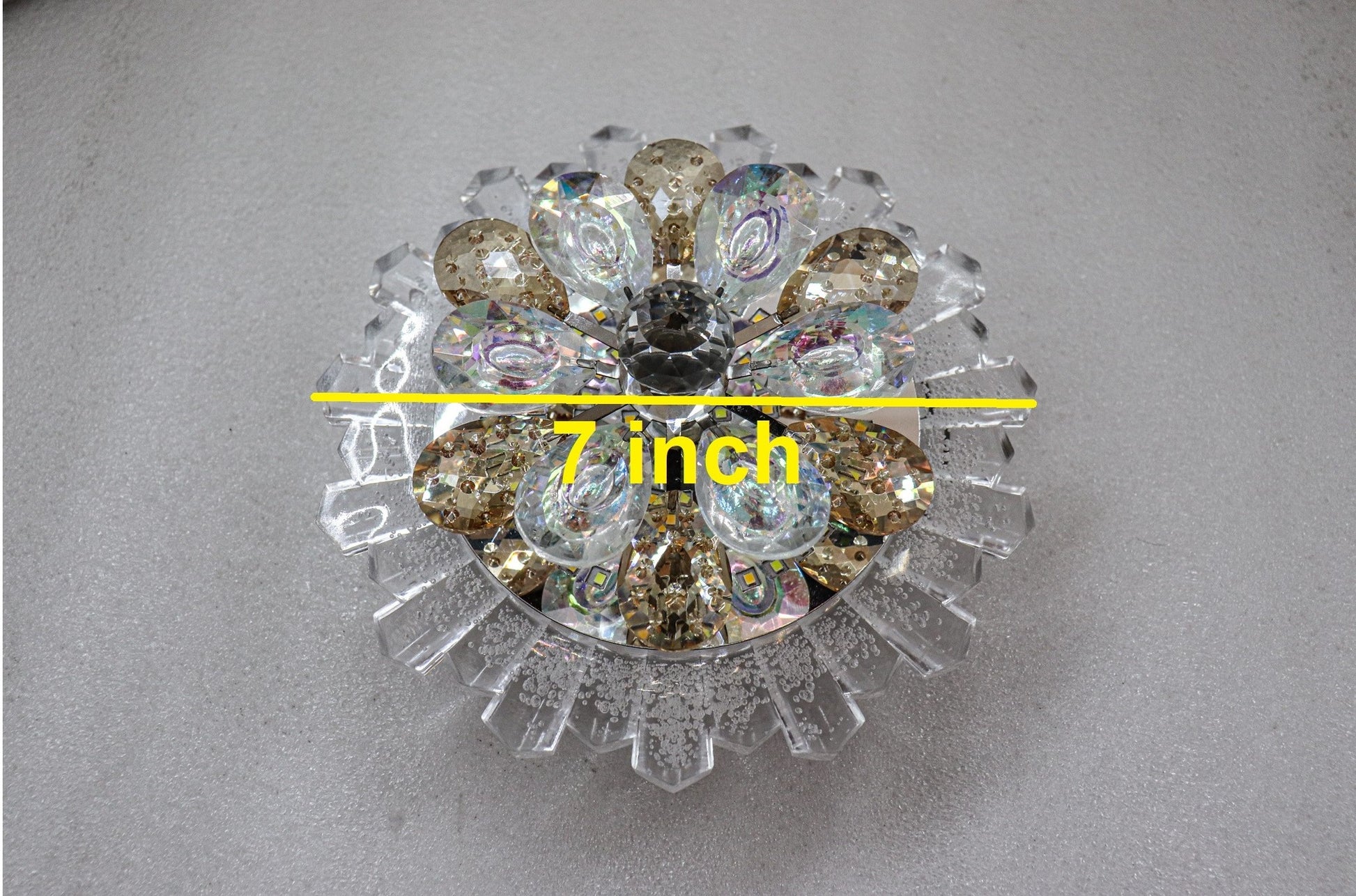 swanart Enchanting Crystal Flower Chandelier with Multi-Color Moving Lights - Swanart