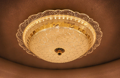 Swanart Elegant 12W LED Flush Mount Ceiling Light Fixture | Decorative Crystal Glass Design & Ornate Trim | Bright, Energy-Efficient Modern Lighting for Living Room, Bedroom, Hallway