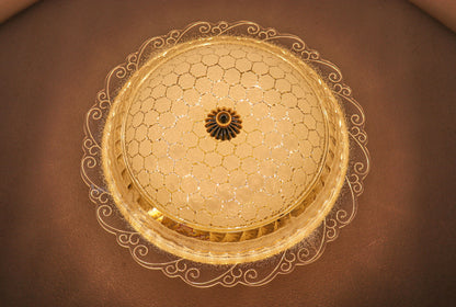 Swanart Elegant 12W LED Flush Mount Ceiling Light Fixture | Decorative Crystal Glass Design & Ornate Trim | Bright, Energy-Efficient Modern Lighting for Living Room, Bedroom, Hallway