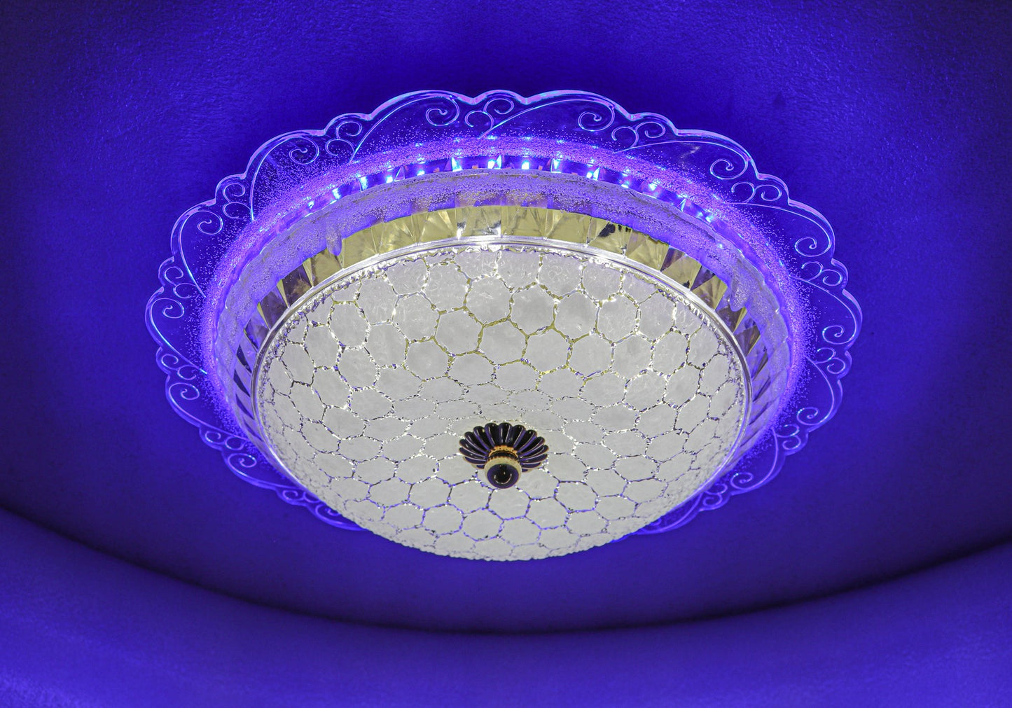 Swanart Elegant 12W LED Flush Mount Ceiling Light Fixture | Decorative Crystal Glass Design & Ornate Trim | Bright, Energy-Efficient Modern Lighting for Living Room, Bedroom, Hallway