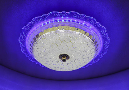 Swanart Elegant 12W LED Flush Mount Ceiling Light Fixture | Decorative Crystal Glass Design & Ornate Trim | Bright, Energy-Efficient Modern Lighting for Living Room, Bedroom, Hallway