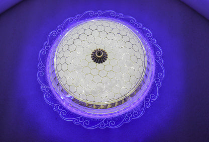 Swanart Elegant 12W LED Flush Mount Ceiling Light Fixture | Decorative Crystal Glass Design & Ornate Trim | Bright, Energy-Efficient Modern Lighting for Living Room, Bedroom, Hallway