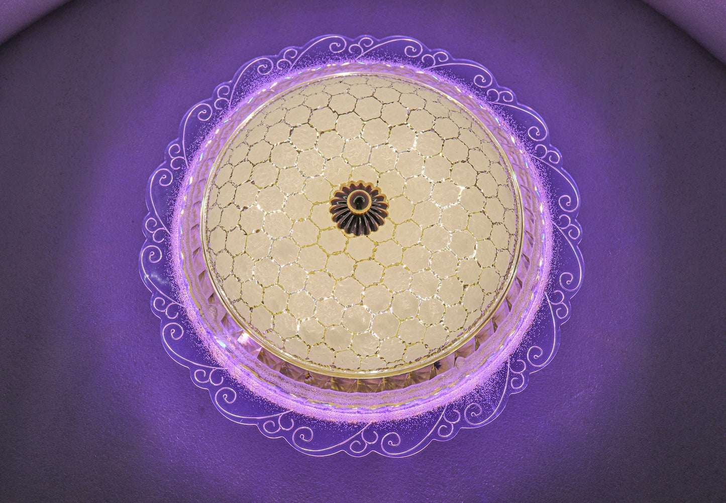 Swanart Elegant 12W LED Flush Mount Ceiling Light Fixture | Decorative Crystal Glass Design & Ornate Trim | Bright, Energy-Efficient Modern Lighting for Living Room, Bedroom, Hallway