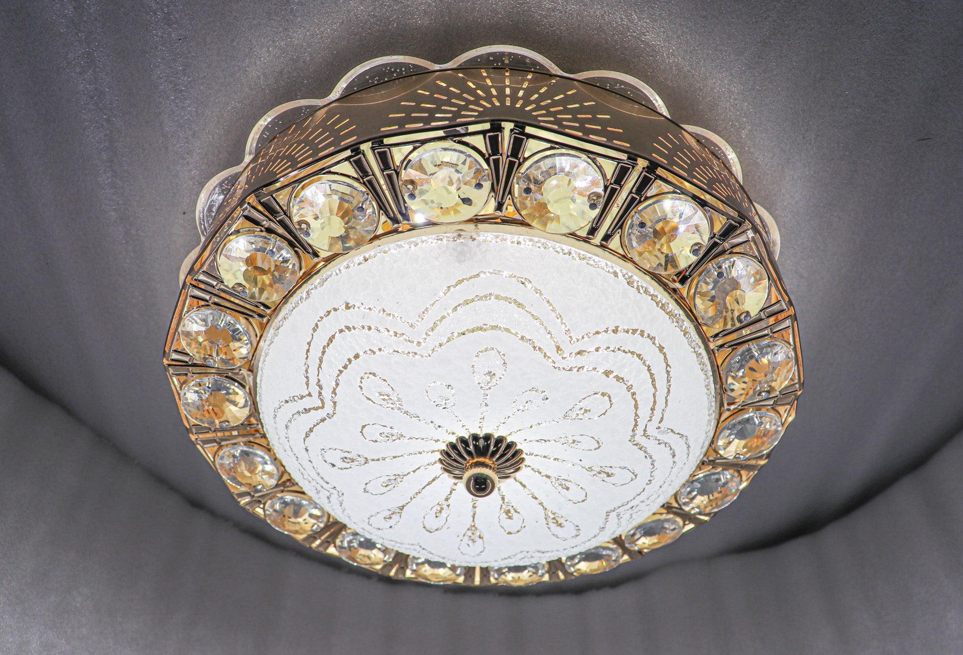 Swanart  Chandelier Ceiling Light Round Lights and Lamps (Multicolor) | Crystal - Swanart