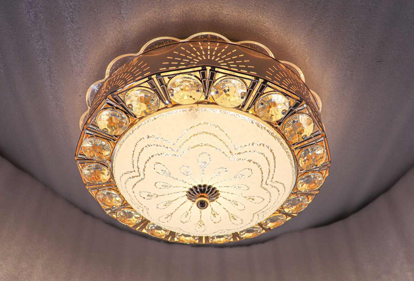 Swanart  Chandelier Ceiling Light Round Lights and Lamps (Multicolor) | Crystal - Swanart