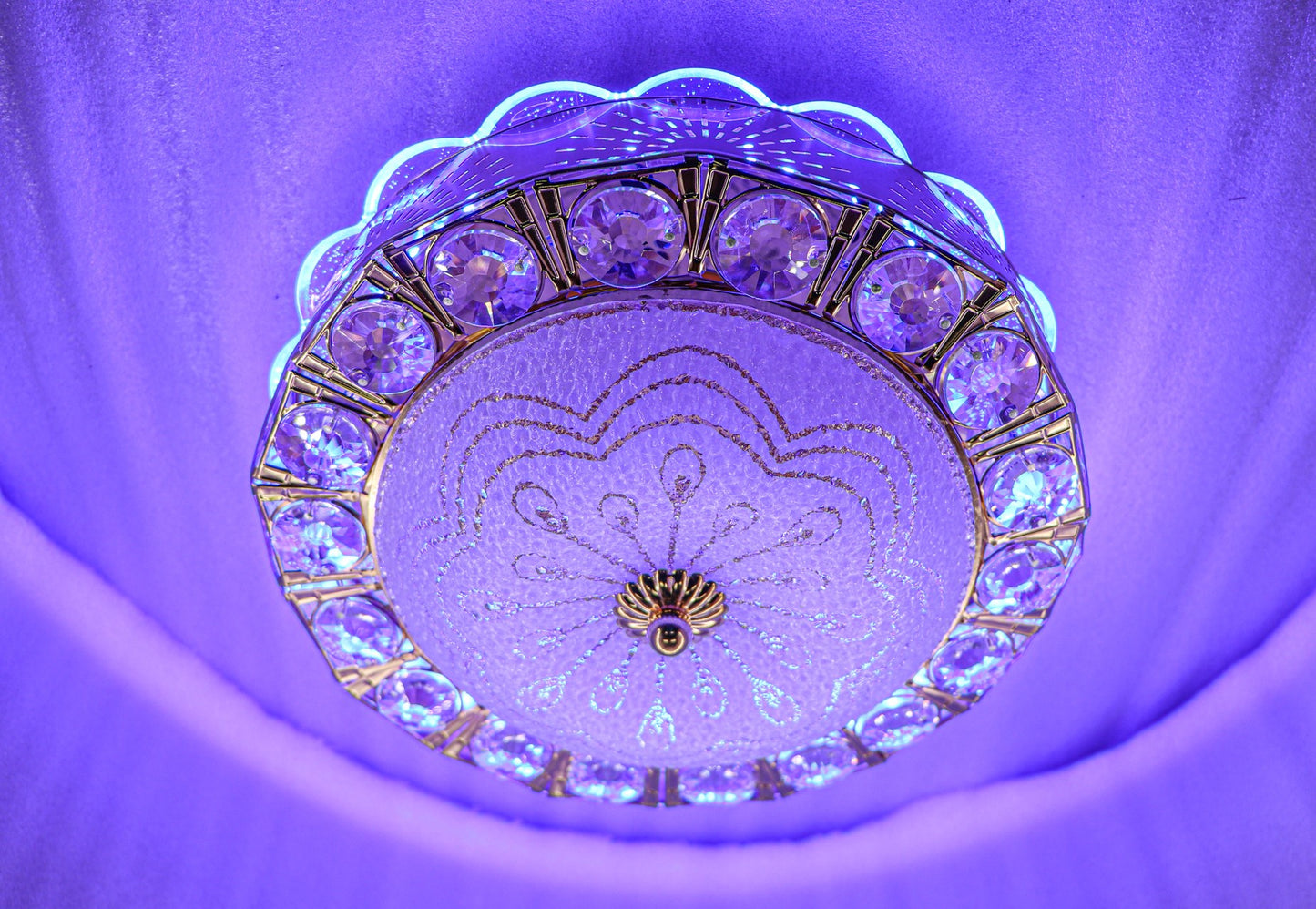 Swanart  Chandelier Ceiling Light Round Lights and Lamps (Multicolor) | Crystal - Swanart