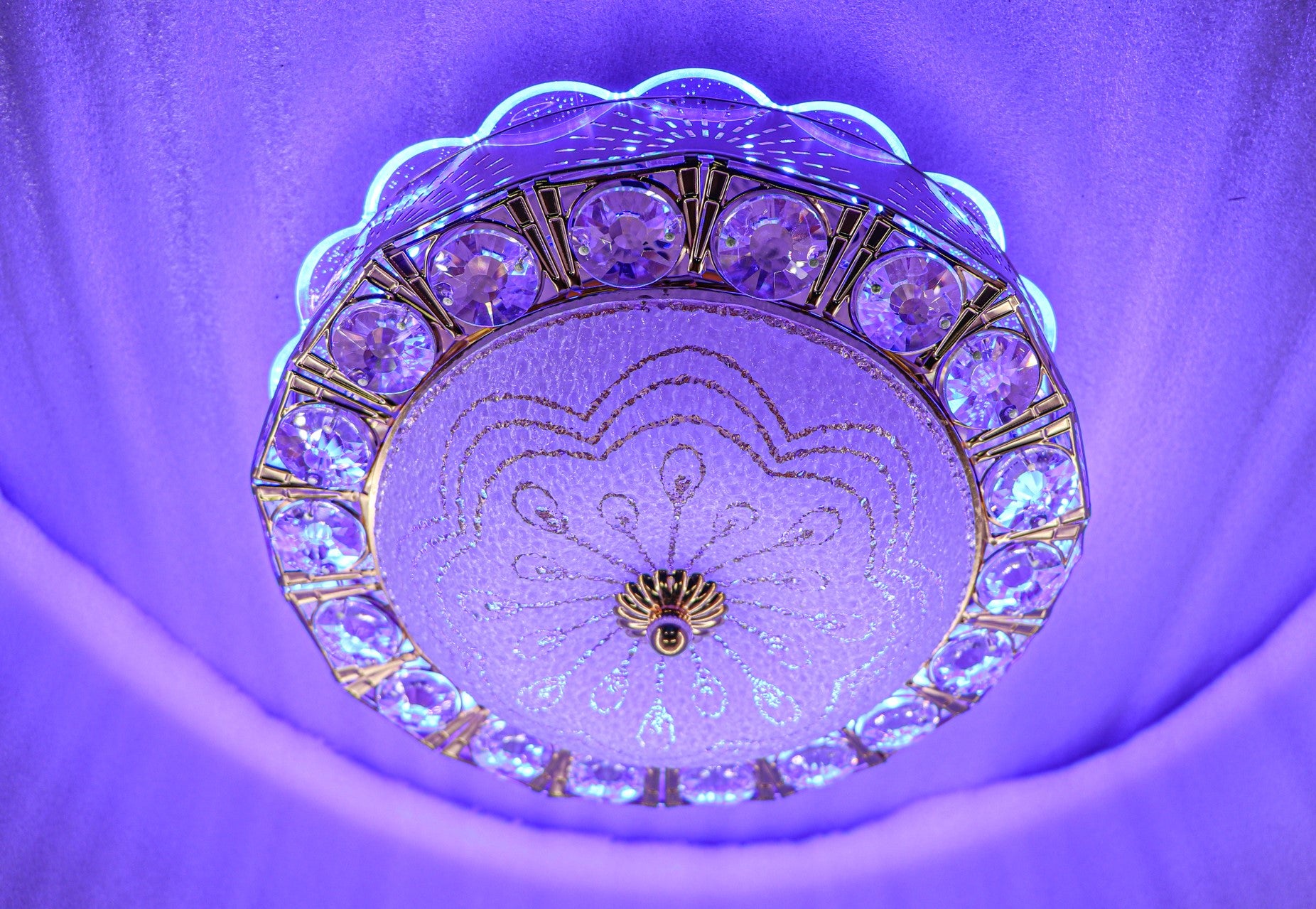 Swanart  Chandelier Ceiling Light Round Lights and Lamps (Multicolor) | Crystal - Swanart