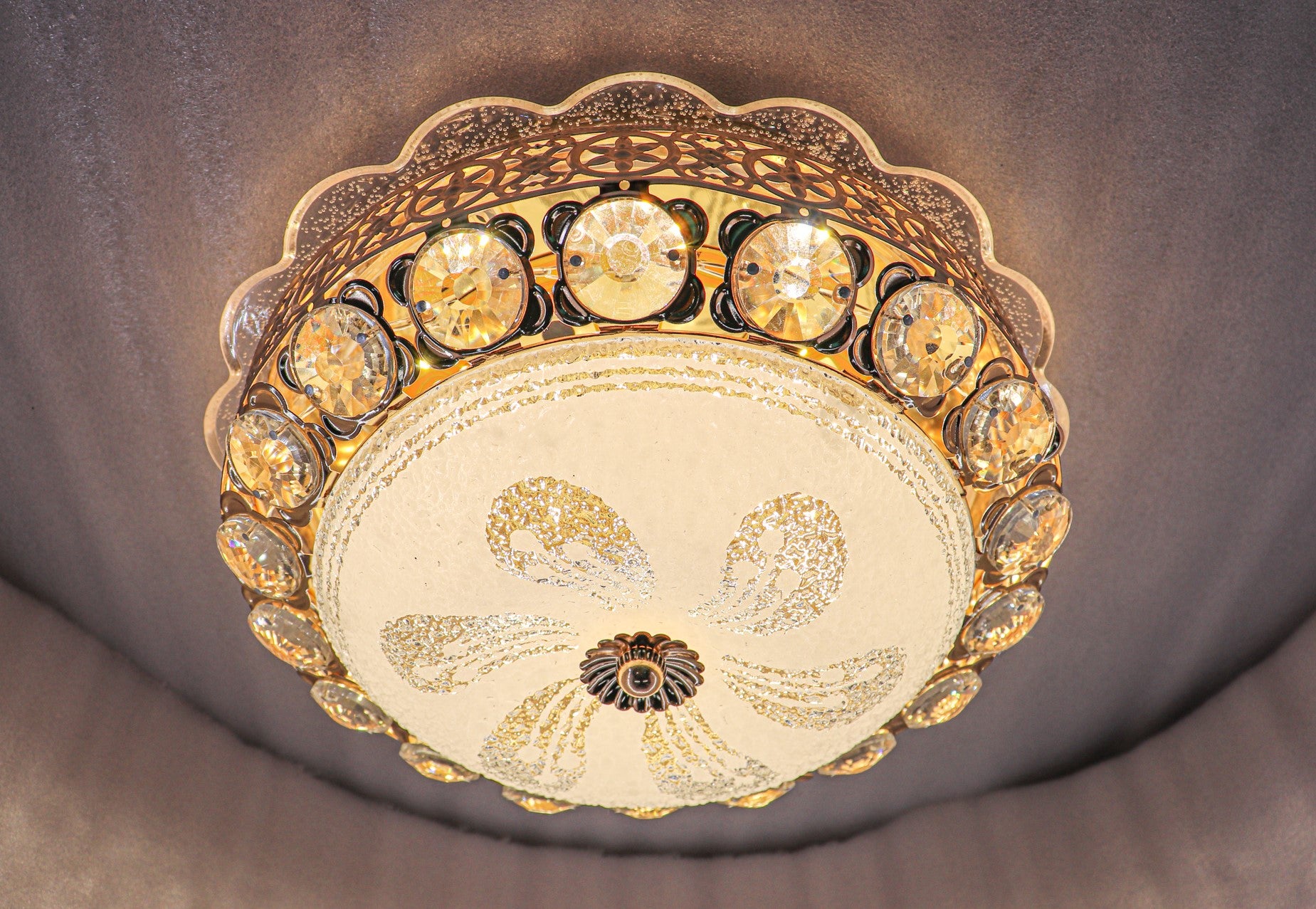 Swanart Round Chandelier for Living Room Modern Crystal Ceiling Light Lamp - Swanart