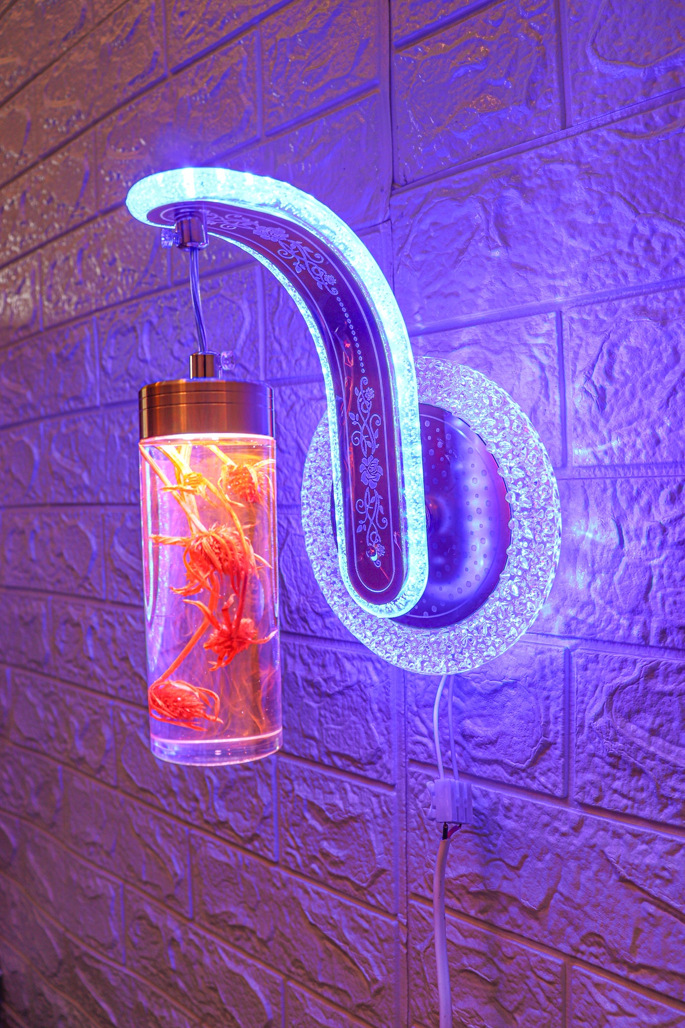 Swanart wall lights mounted on a wall, stylish and modern lighting fixtures for home decor illumination.