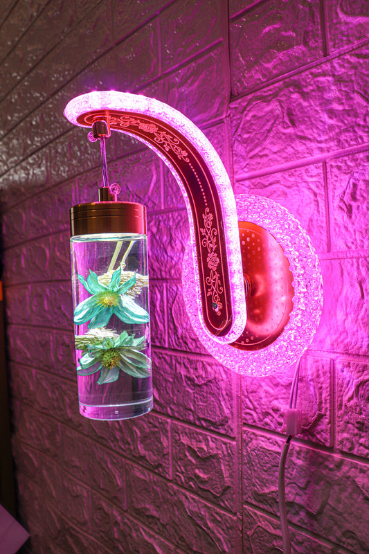 Swanart Floral Bliss wall light with vibrant multi-color flower design, modern home decor lighting fixture.