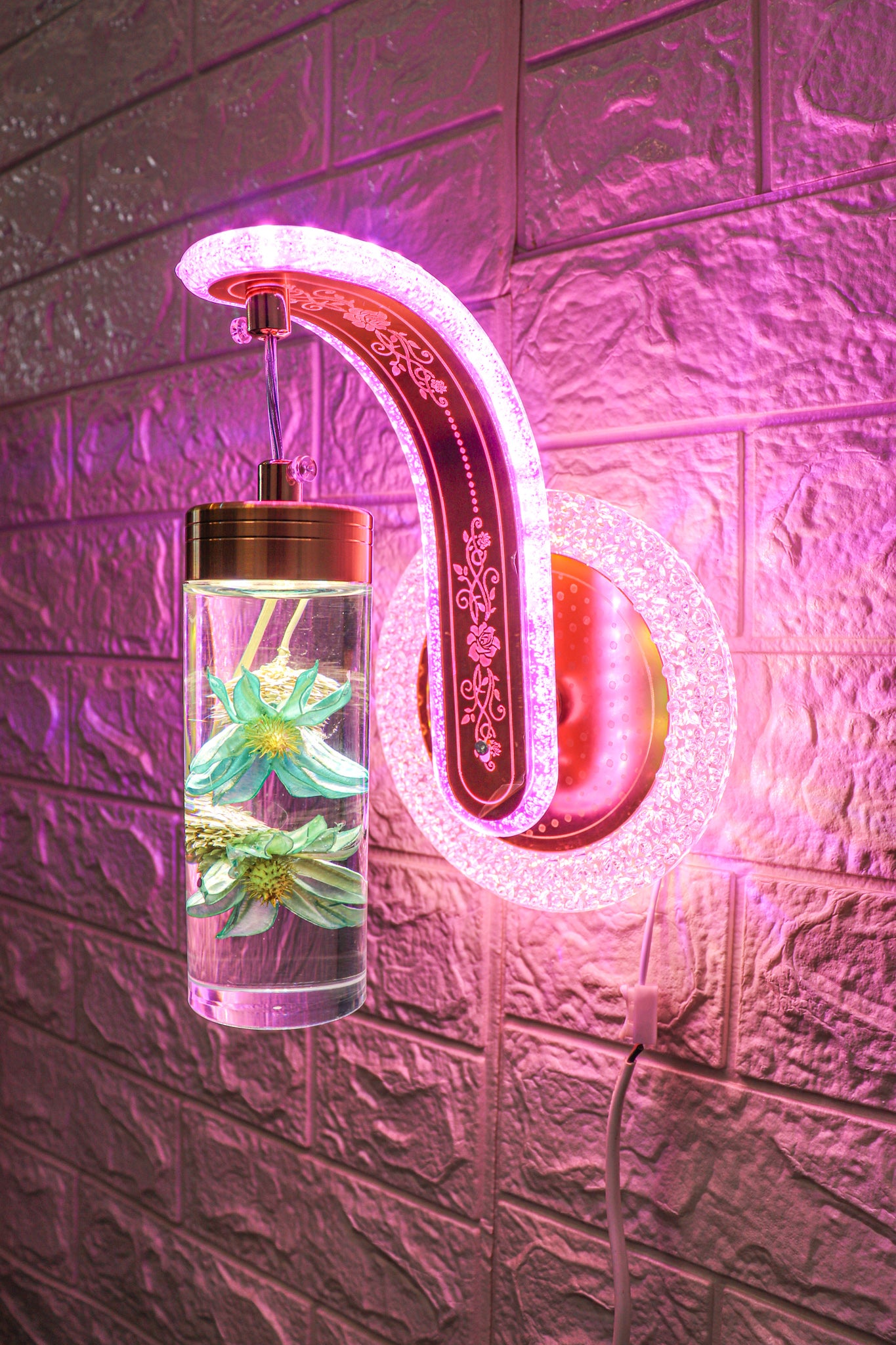 Swanart Floral Bliss wall light featuring vibrant multi-color flower design, modern home decor lighting fixture.