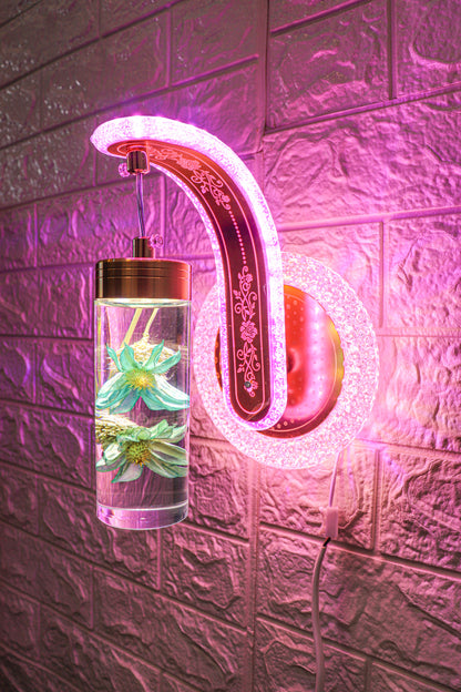 Swanart Floral Bliss wall light featuring vibrant multi-color flower design, modern home decor lighting fixture.