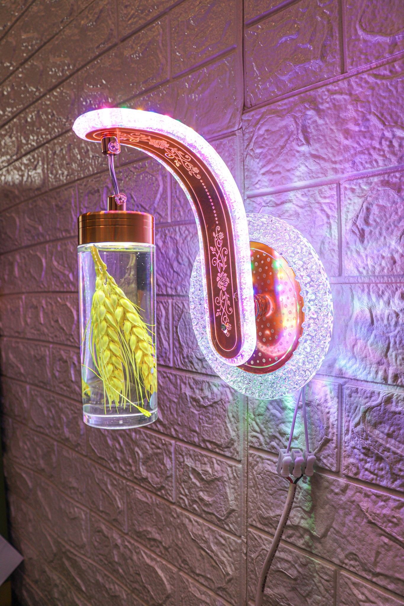 Swanart floral LED wall light with multi-color flower design, decorative wall fixture for enhancing home ambiance and floral elegance