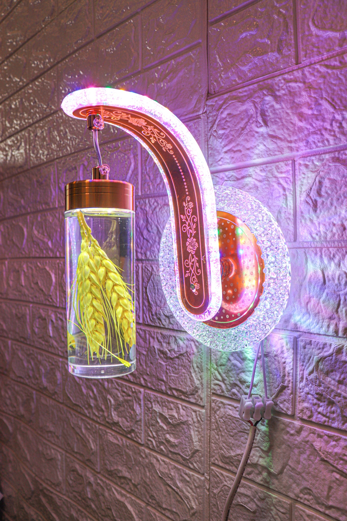 Swanart multi-colour floral LED wall light featuring vibrant flower design, perfect for enhancing home ambiance and decor.