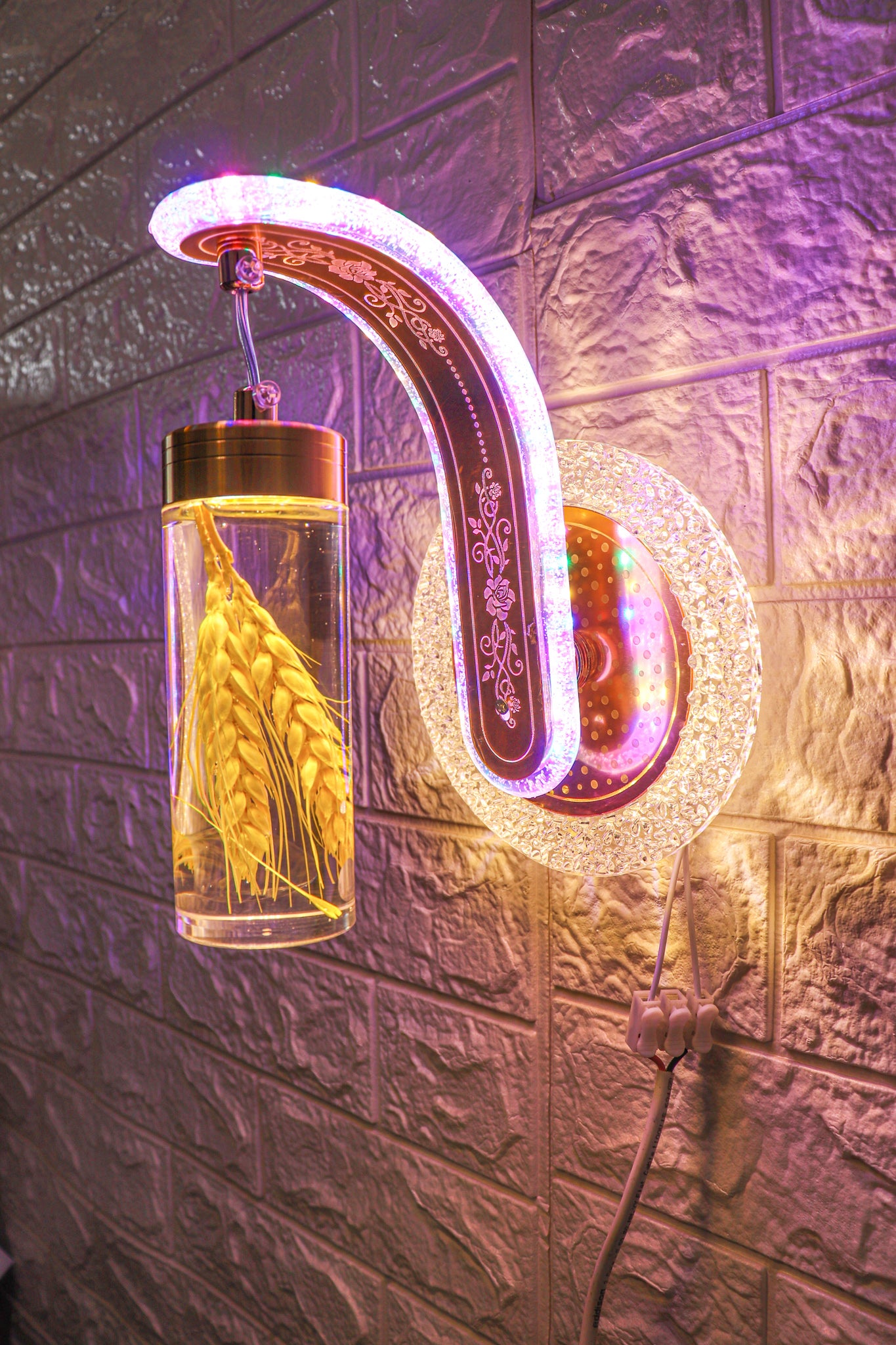 Swanart floral multi-color LED wall light featuring a colorful flower design, perfect for enhancing home ambiance.