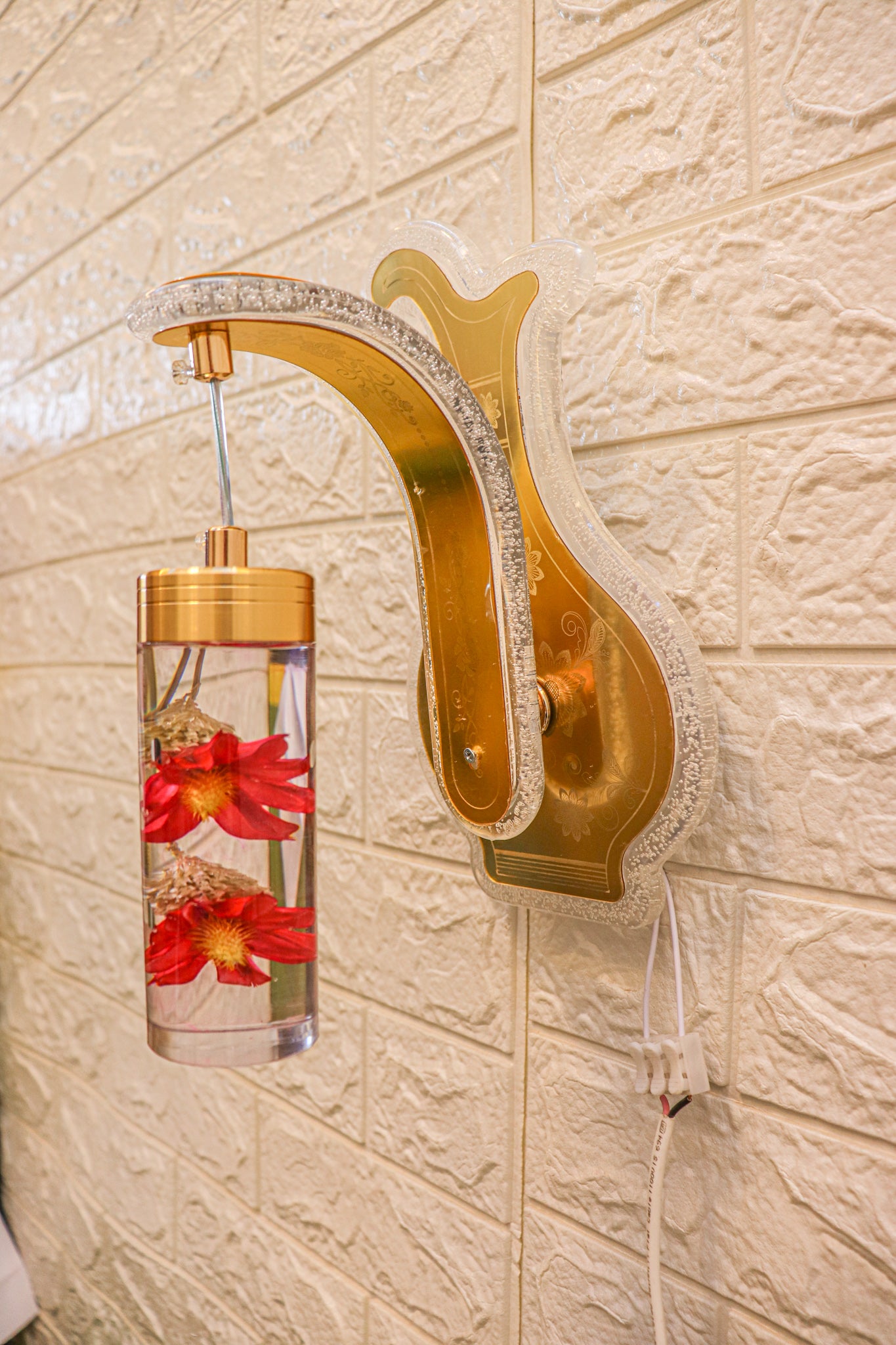 Swanart Spectacular Flower Medley wall sconce with multi-colored LED lights, decorative floral design for stylish interior decor