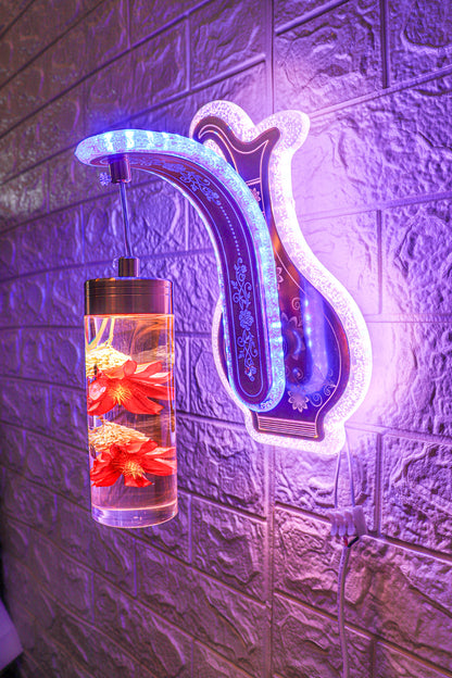 Swanart Spectacular Flower Medley wall sconce with multi-colored LED lights, decorative floral design for stylish interior decor.