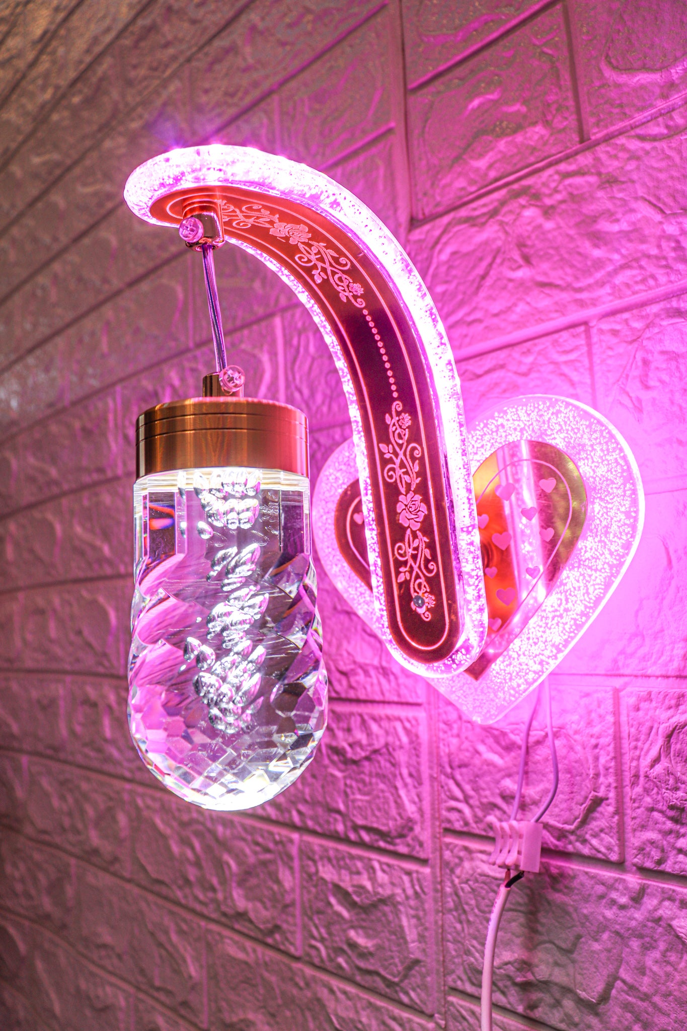 Swanart floral LED wall light with multicolor flower design, adds artistic ambiance and decorative elegance to home walls.