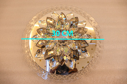 Swanart Elegant Rotating Crystal Flower LED Light Multicolor Changing Decorative for Home and Office - Swanart