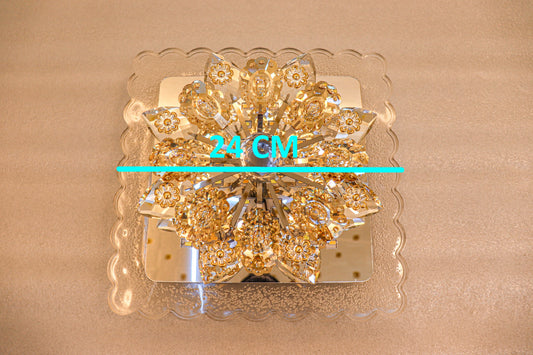 Swanart Rotating Multicolor Crystal Flower Light LED Ceiling Lamp Perfect for Mood Lighting and Interior Decor - Swanart