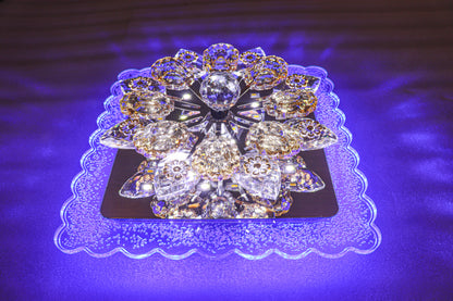 Swanart Rotating Multicolor Crystal Flower Light LED Ceiling Lamp Perfect for Mood Lighting and Interior Decor - Swanart