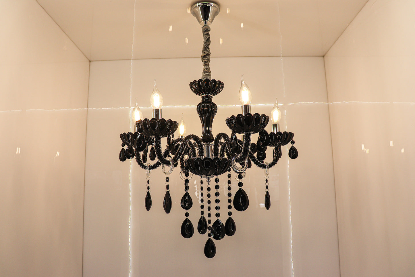 Swanart Gothic Glamour with the Black Crystal Chandelier - Swanart