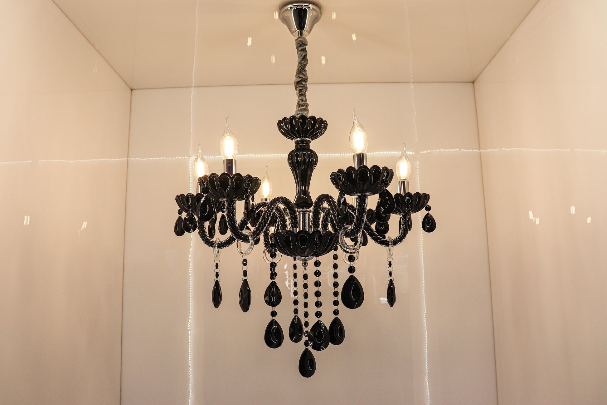 Swanart Gothic Glamour with the Black Crystal Chandelier - Swanart