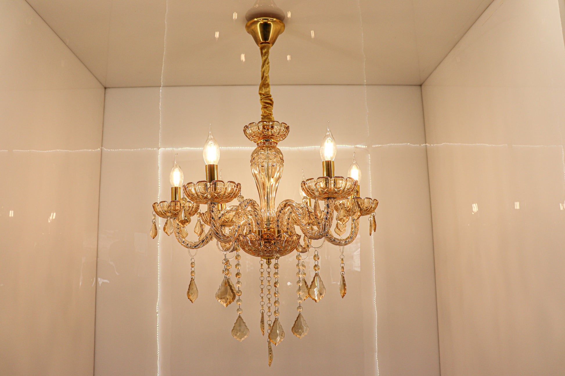 Swanart Chandelier Modern K9 Crystal Chandelier Lighting, Clear Crystal Ceiling Light Fixture Pendant Lamp for Dining Room Bathroom Bedroom Livingroom - Swanart